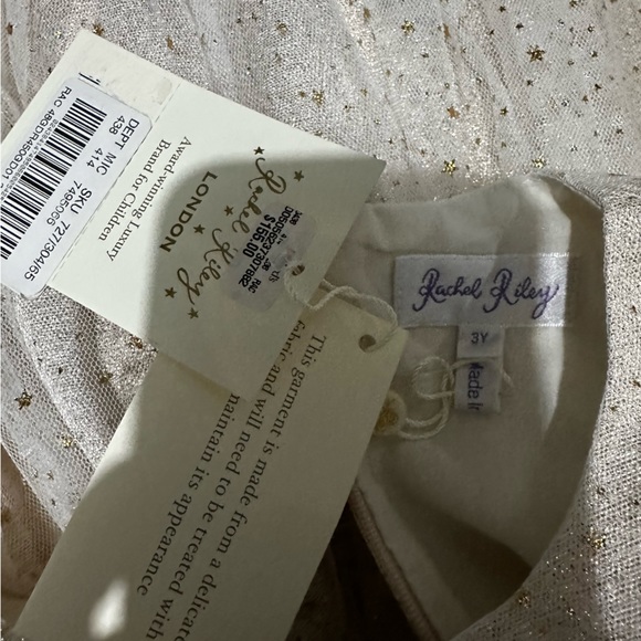 NWT Rachel Riley Girls Ivory & Gold
Tulle Dress - Picture 8 of 8